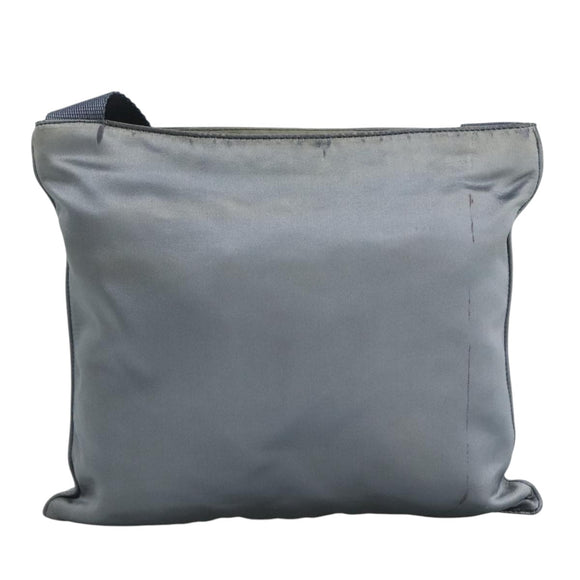 PRADA Shoulder Bag Satin Blue Auth ar13121