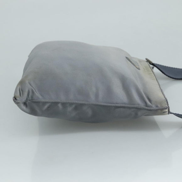 PRADA Shoulder Bag Satin Blue Auth ar13121