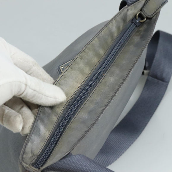 PRADA Shoulder Bag Satin Blue Auth ar13121