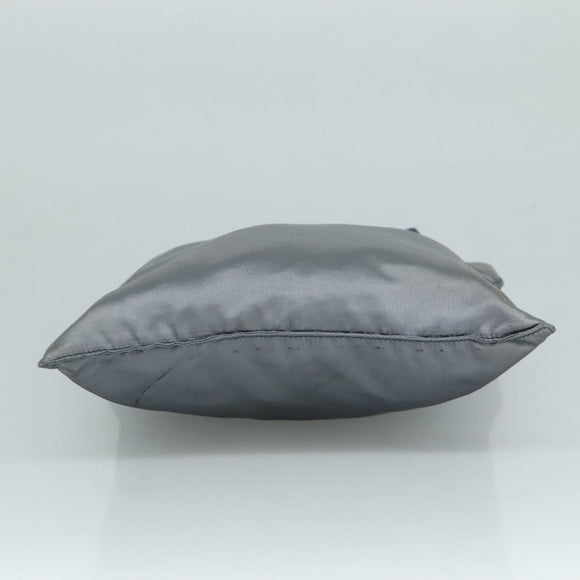 PRADA Shoulder Bag Satin Blue Auth ar13121