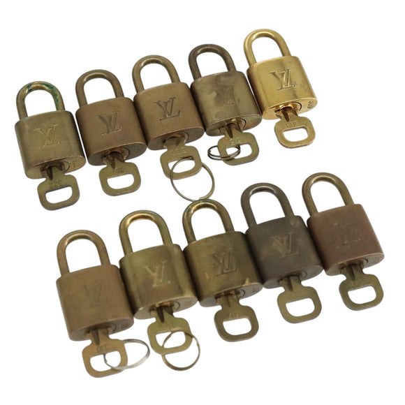 LOUIS VUITTON Padlock 10set metal Gold Tone LV Auth ar13159