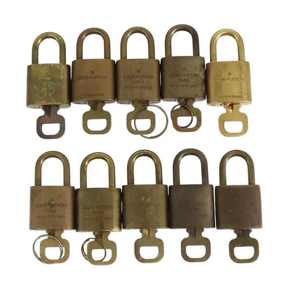 LOUIS VUITTON Padlock 10set metal Gold Tone LV Auth ar13159