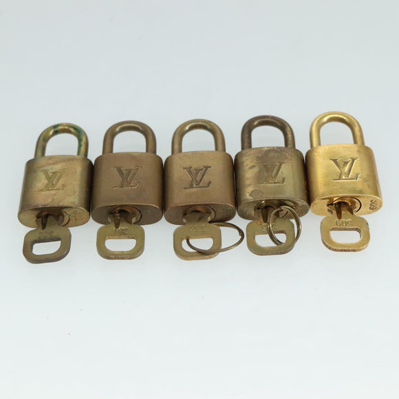 LOUIS VUITTON Padlock 10set metal Gold Tone LV Auth ar13159