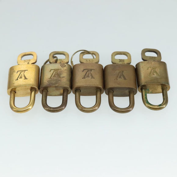 LOUIS VUITTON Padlock 10set metal Gold Tone LV Auth ar13159