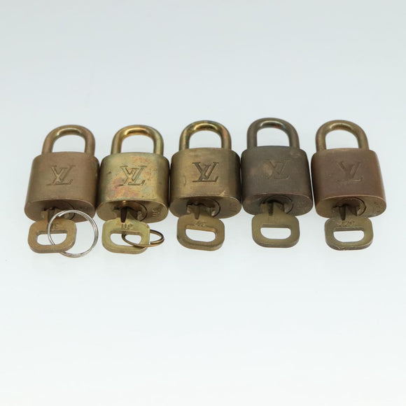 LOUIS VUITTON Padlock 10set metal Gold Tone LV Auth ar13159