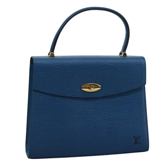 LOUIS VUITTON Epi Malesherbes Hand Bag Blue M52375 LV Auth ar13185
