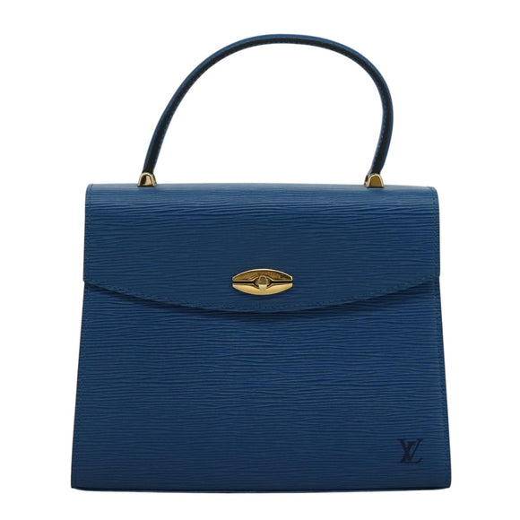 LOUIS VUITTON Epi Malesherbes Hand Bag Blue M52375 LV Auth ar13185