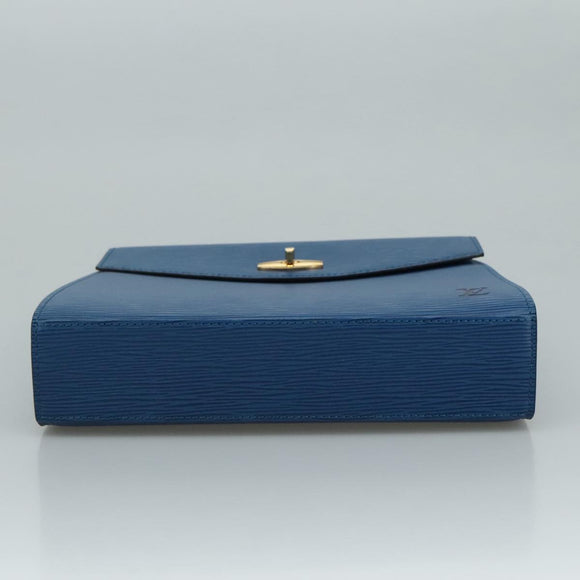 LOUIS VUITTON Epi Malesherbes Hand Bag Blue M52375 LV Auth ar13185