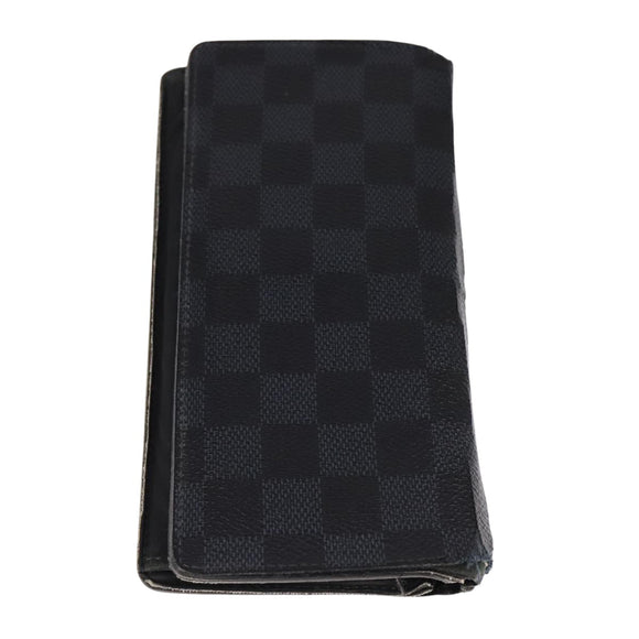 LOUIS VUITTON Damier Graphite Taiga Card Case Wallet 2Set LV Auth ar13188