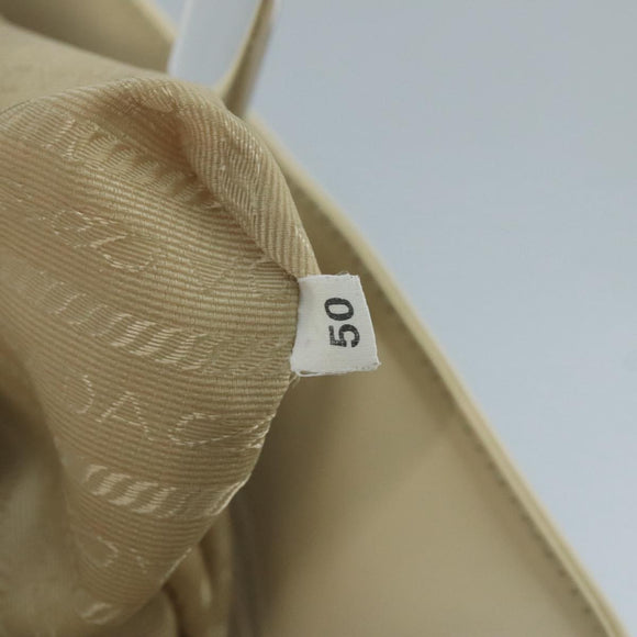 PRADA Hand Bag Patent leather Beige Auth ar13198