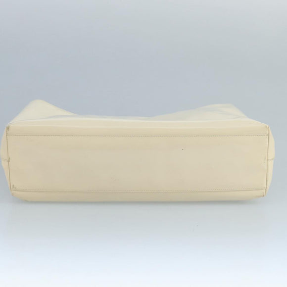 PRADA Hand Bag Patent leather Beige Auth ar13198