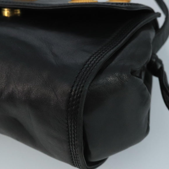 LOEWE Shoulder Bag Leather Black Auth ar13208