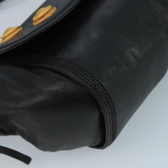 LOEWE Shoulder Bag Leather Black Auth ar13208