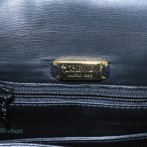 LOEWE Shoulder Bag Leather Black Auth ar13208