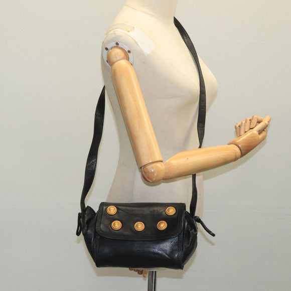 LOEWE Shoulder Bag Leather Black Auth ar13208