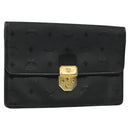 MCM Vicetos Logogram Clutch Bag PVC Black Gold Auth ar13233-1