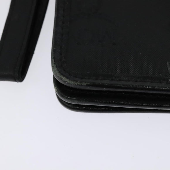 MCM Vicetos Logogram Clutch Bag PVC Black Gold Auth ar13233