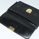 MCM Vicetos Logogram Clutch Bag PVC Black Gold Auth ar13233-10