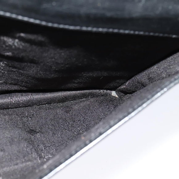 MCM Vicetos Logogram Clutch Bag PVC Black Gold Auth ar13233