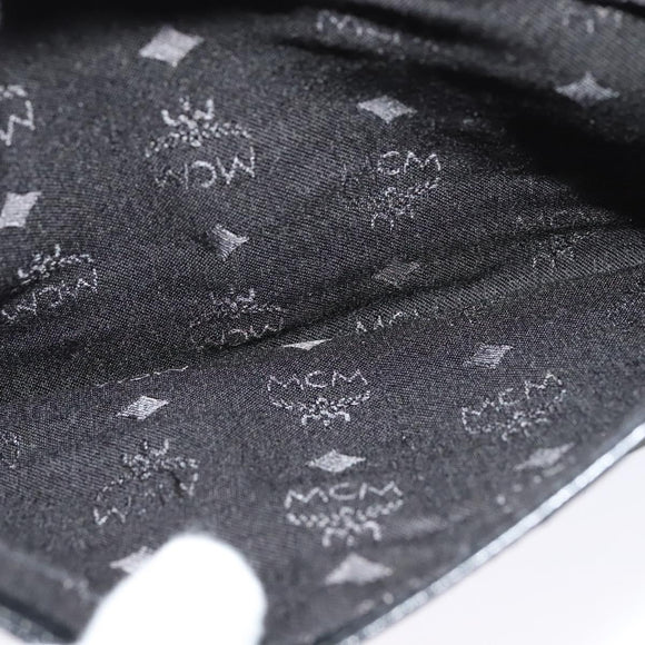 MCM Vicetos Logogram Clutch Bag PVC Black Gold Auth ar13233
