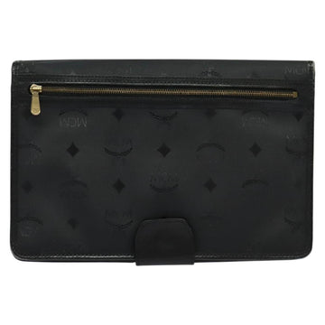 MCM Vicetos Logogram Clutch Bag PVC Black Gold Auth ar13233 - 0
