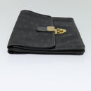 MCM Vicetos Logogram Clutch Bag PVC Black Gold Auth ar13233-3