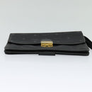 MCM Vicetos Logogram Clutch Bag PVC Black Gold Auth ar13233-6