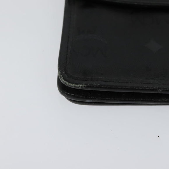 MCM Vicetos Logogram Clutch Bag PVC Black Gold Auth ar13233