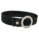 BVLGARI Belt Canvas Leather 33.5""-35.4"" Black Auth ar13234-1