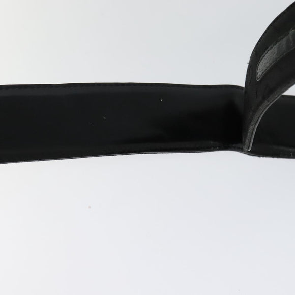 BVLGARI Belt Canvas Leather 33.5""-35.4"" Black Auth ar13234