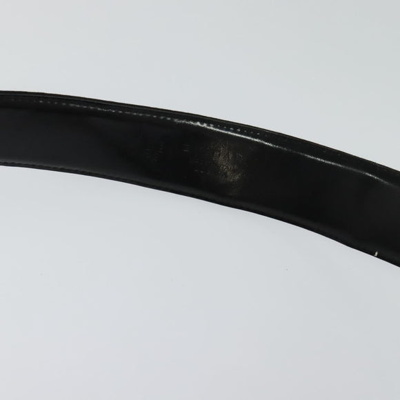 BVLGARI Belt Canvas Leather 33.5""-35.4"" Black Auth ar13234