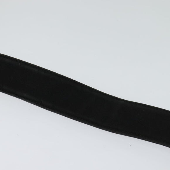 BVLGARI Belt Canvas Leather 33.5""-35.4"" Black Auth ar13234