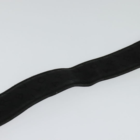 BVLGARI Belt Canvas Leather 33.5""-35.4"" Black Auth ar13234