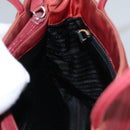 PRADA Hand Bag Nylon Red Silver Auth ar13253-20