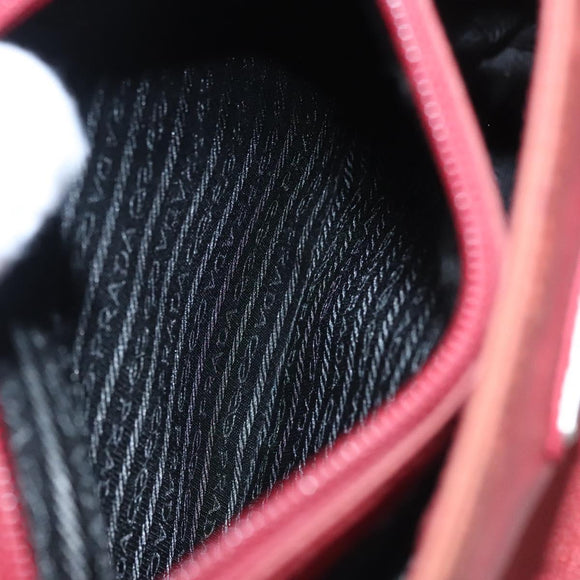 PRADA Hand Bag Nylon Red Silver Auth ar13253