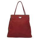 PRADA Hand Bag Nylon Red Silver Auth ar13253-13