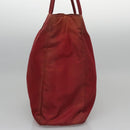 PRADA Hand Bag Nylon Red Silver Auth ar13253-3
