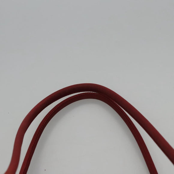 PRADA Hand Bag Nylon Red Silver Auth ar13253