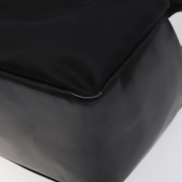 GUCCI Bamboo Hand Bag Nylon Black Silver 000 2865 0575 Auth ar13254