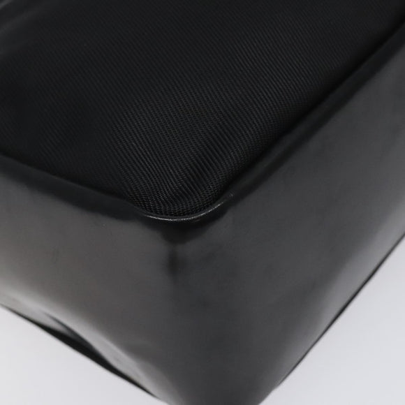 GUCCI Bamboo Hand Bag Nylon Black Silver 000 2865 0575 Auth ar13254