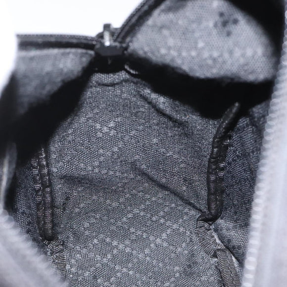 GUCCI Bamboo Hand Bag Nylon Black Silver 000 2865 0575 Auth ar13254