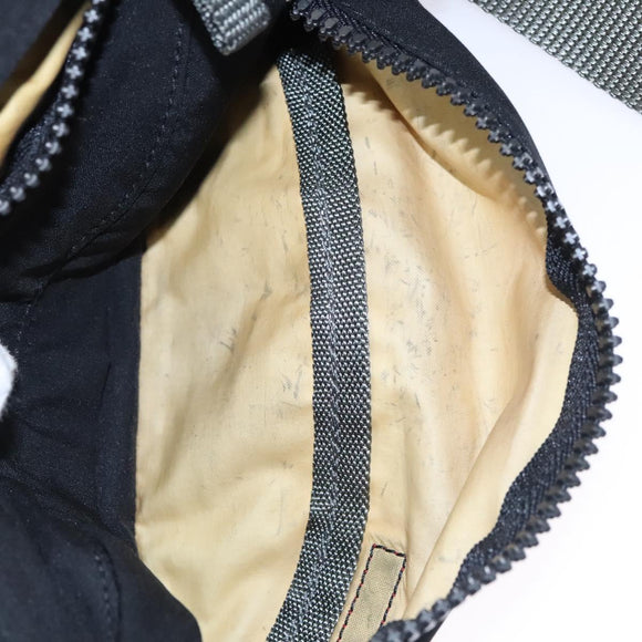 PRADA Sports Waist Bag Nylon Black Gray Silver Auth ar13262
