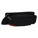 PRADA Sports Waist Bag Nylon Black Gray Silver Auth ar13262-2