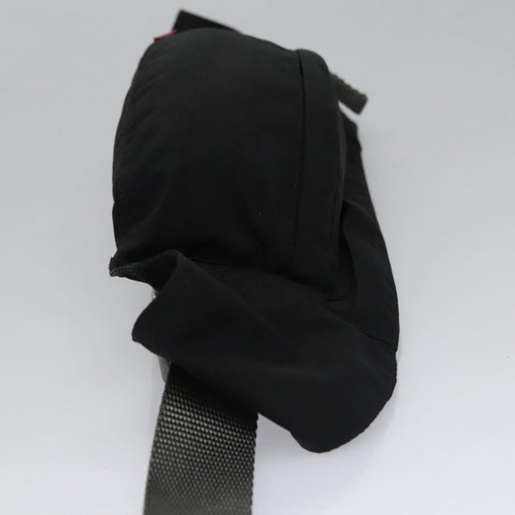 PRADA Sports Waist Bag Nylon Black Gray Silver Auth ar13262
