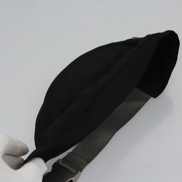 PRADA Sports Waist Bag Nylon Black Gray Silver Auth ar13262
