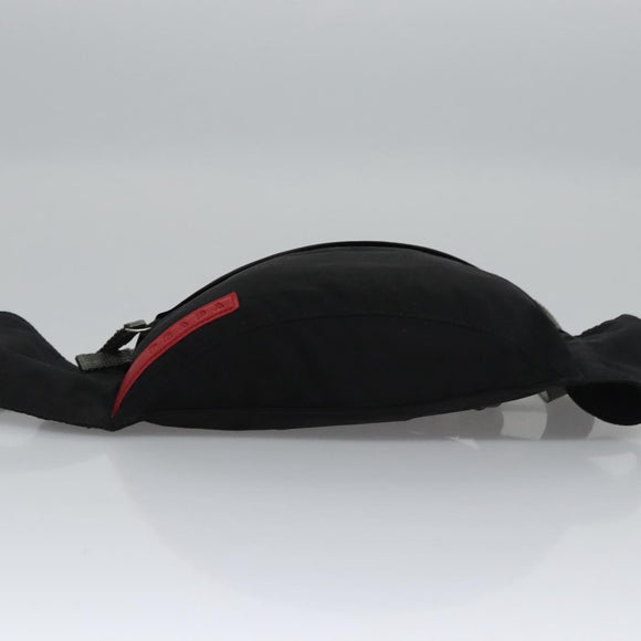 PRADA Sports Waist Bag Nylon Black Gray Silver Auth ar13262