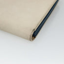 CELINE Large Strap Wallet Leather White Auth ar13263-15