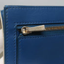 CELINE Large Strap Wallet Leather White Auth ar13263-8
