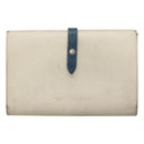 CELINE Large Strap Wallet Leather White Auth ar13263-13