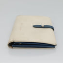 CELINE Large Strap Wallet Leather White Auth ar13263-3